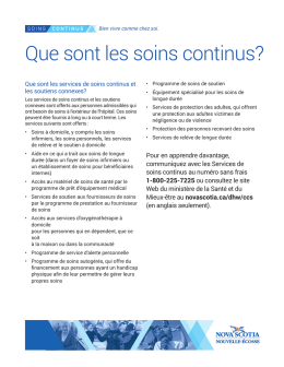 Que sont les soins continus?