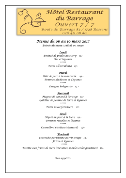 Menus semaine 10 - boucherieyerly.ch