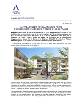 altarea cogedim pose la premiere pierre du programme l`ile en