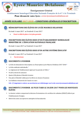 Fiche de renseignements 2017-2018