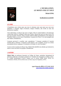 l`humiliation, le moyen-&acirc;ge et nous
