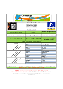 Wallonie Equestre Event (HC) Début des épreuves: 09h00 4