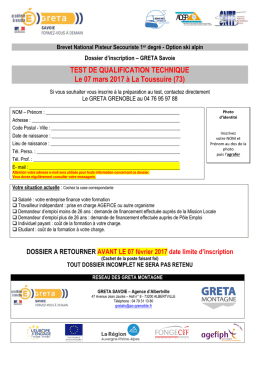 TEST DE QUALIFICATION TECHNIQUE Le 07 mars