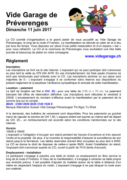 R&egrave;glements - Vide garage de Pr&eacute;verenges