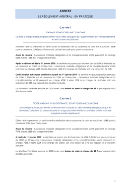 ANNEXE LE R&Eacute;GLEMENT ARBITRAL