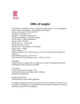 Offre d`emploi - AMEQ en ligne