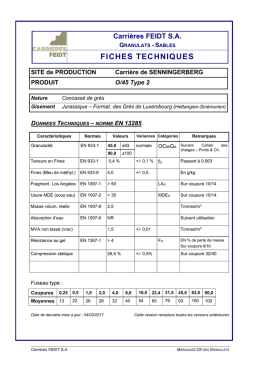 FICHES TECHNIQUES