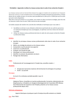 Formation &laquo; Apprendre &agrave; utiliser les r&eacute;seaux sociaux dans le cadre