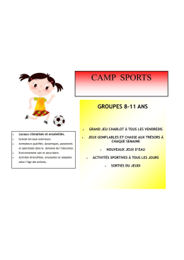 camp sports - les ateliers Charlot l`escargot