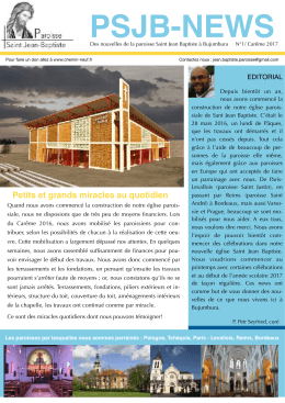 NEWS PSJB N1 - Paroisse Saint