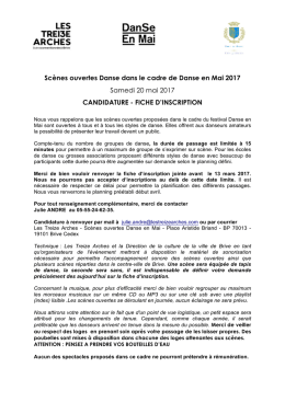 Scènes ouvertes Danse dans le cadre de Danse en Mai 2017