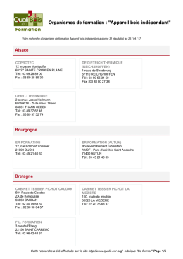 Liste des centres de formations