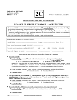 R&eacute;inscription 2C > 3T