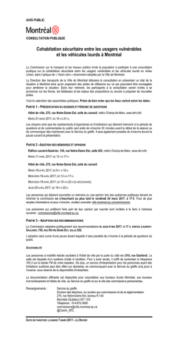 Consultation publique sur la Cohabitation