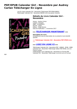 PDF/EPUB Calendar Girl - Novembre par Audrey