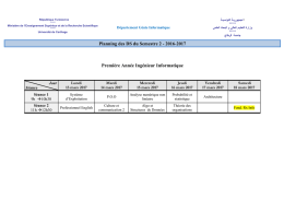 Planning des DS du Semestre 2 - 2016