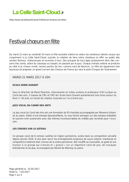Festival chœurs en fête - La Celle Saint