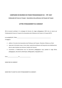 Lettre d`engagement - Ambassade de France en Turquie