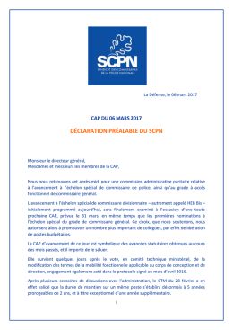 déclaration préalable du scpn - Syndicat des Commissaires de la