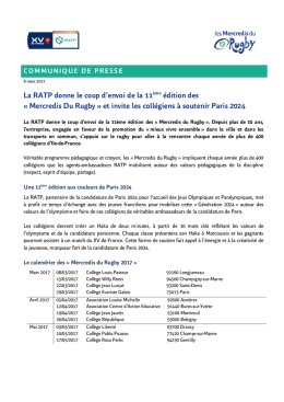 La RATP donne le coup d`envoi de la 11ème édition des