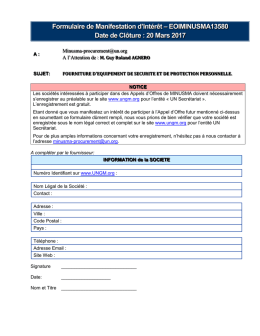 appel a manifestation d`interet pour la fourniture d