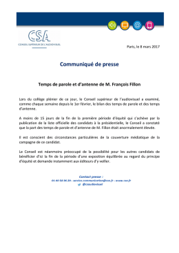 Téléchargez le communiqué de presse sur le temps de parole