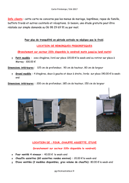 Info clients : cette carte ne concerne pas les menus de mariage