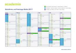 Schulferien und Feiertage Wallis 2017