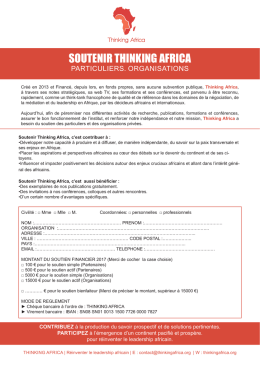 SOUTENIR THINKING AFRICA