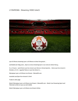 LYON/ROMA : Streaming VIDEO direCt