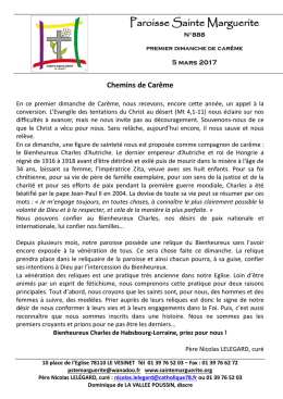 5 March 2017 - Paroisse Sainte Marguerite du V&eacute;sinet