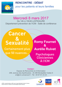 Affiche de la conf&eacute;rence ERI - Institut du Cancer de Montpellier