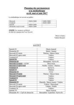 2&egrave; trimestre 2017 - M&eacute;diath&egrave;que de Pir&eacute;-sur