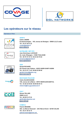 Les opérateurs sur le réseau - Dunkerque Grand Littoral Networks