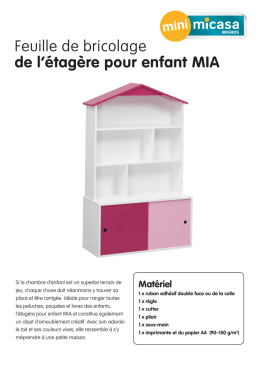 Feuille de bricolage de l`étagère pour enfant MIA