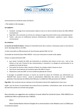 nouvelle stratégie de communication du Comité de Liaison