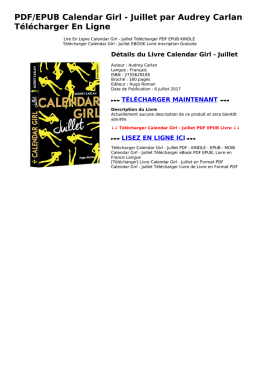 PDF/EPUB Calendar Girl - Juillet par Audrey