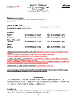 Bulletin technique - Natation Elite Longueuil