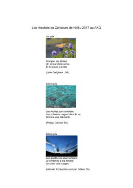 Les résultats du Concours de Haiku 2017 au AKG