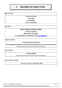 reglement de la consultation