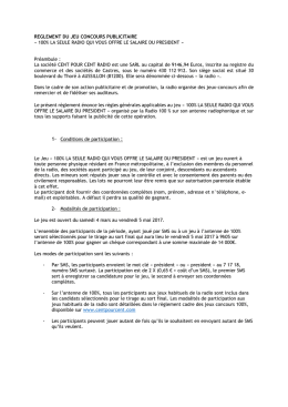 REGLEMENT DU JEU CONCOURS PUBLICITAIRE