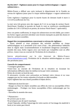 Vigilance jaune pour le risque météorologique « vagues