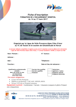 s`inscrire - Ligue PACA Voile