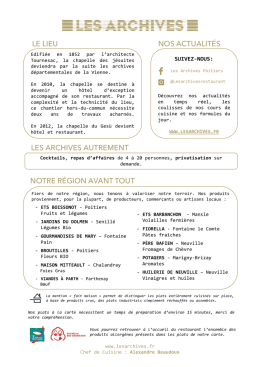 La carte du restaurant