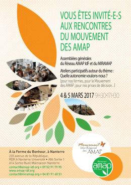 vous êtes invité-es aux rencontres du mouvement des amap