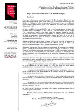 T&eacute;l&eacute;charger la lettre en PDF - Ensemble contre la peine de mort
