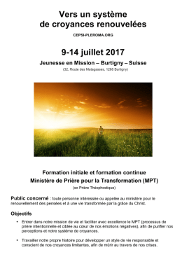 Vers un système de croyances renouvelées 9