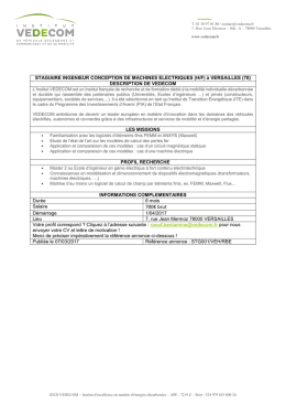 Stagiaire ing&eacute;nieur conception de machines &eacute;lectriques