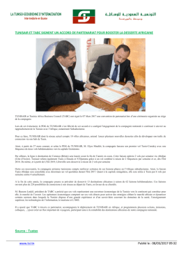 www.tsi.tn Publi&eacute; le : 08/03/2017 09:32 TUNISAIR ET TABC