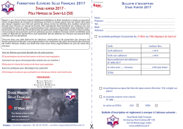 Bulletins d`incription Hunter - M&eacute;tiers et formations du cheval
